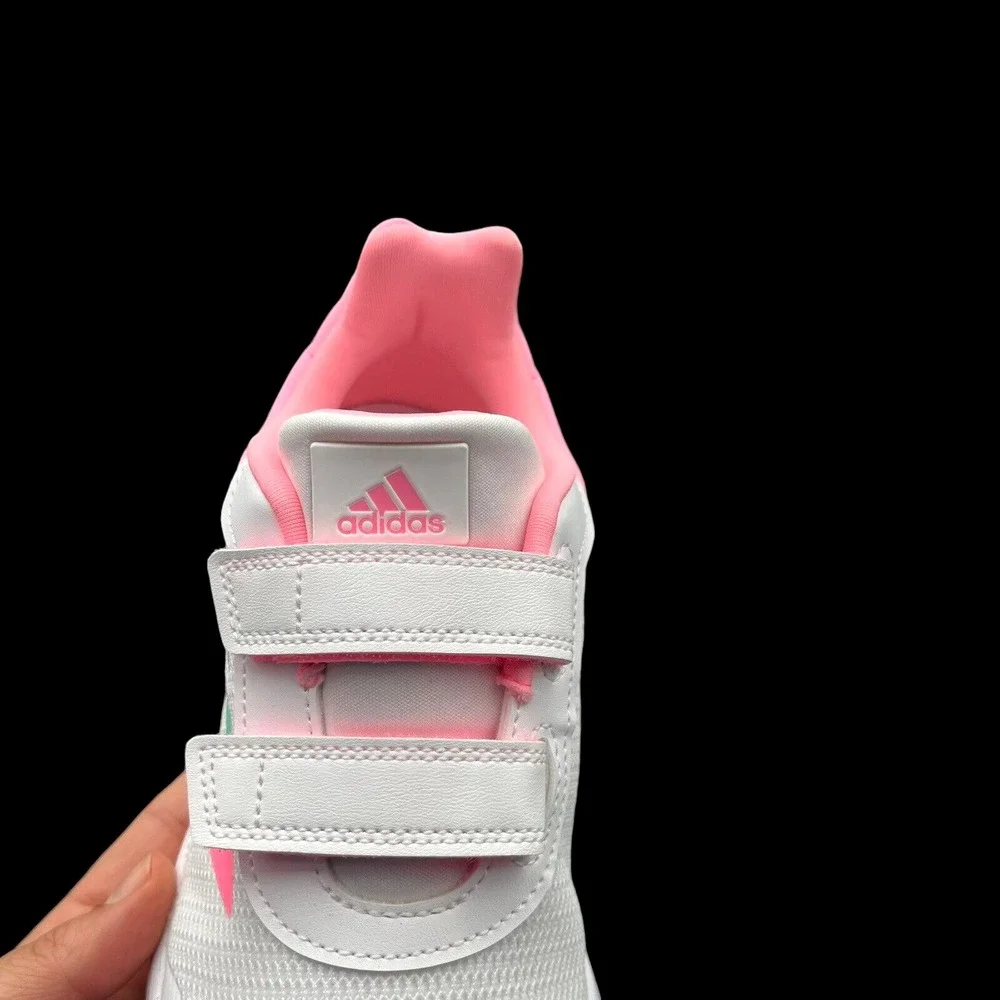 Adidas Youth Girls Running Shoes Size 3 White Multi Lightweight Comfort Sneakers